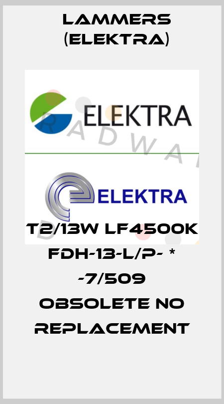 T2/13W LF4500K  FDH-13-L/P- * -7/509 obsolete no replacement Lammers (Elektra)