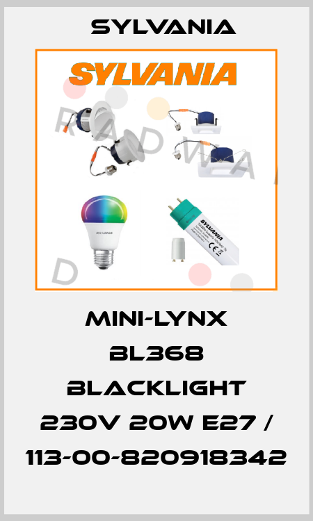 Mini-Lynx BL368 Blacklight 230V 20W E27 / 113-00-820918342 Sylvania