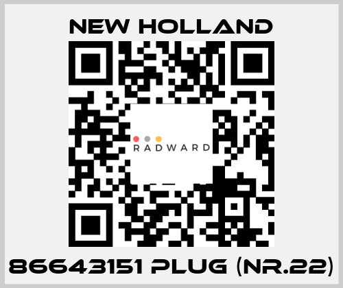 86643151 plug (Nr.22) New Holland