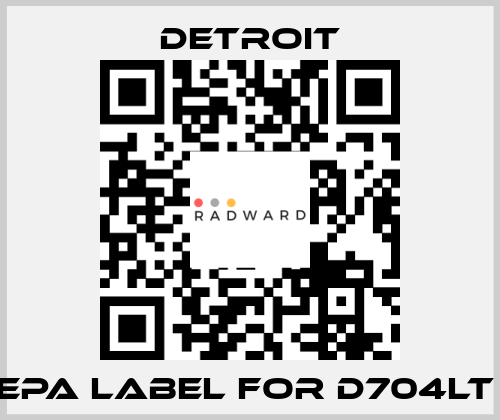 Epa label for D704LT  Detroit