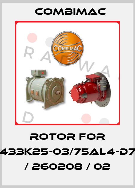 rotor for 433K25-03/75AL4-D7  / 260208 / 02 Combimac