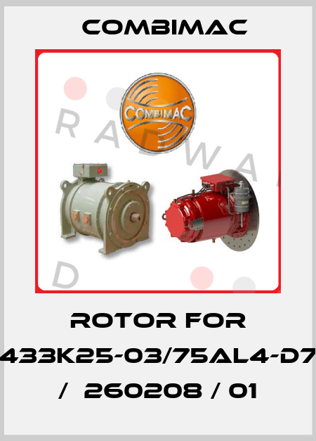 rotor for 433K25-03/75AL4-D7  /  260208 / 01 Combimac