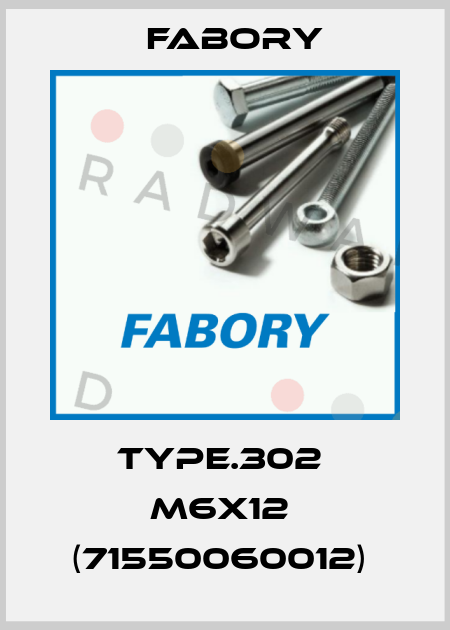 TYPE.302  M6X12  (71550060012)  Fabory