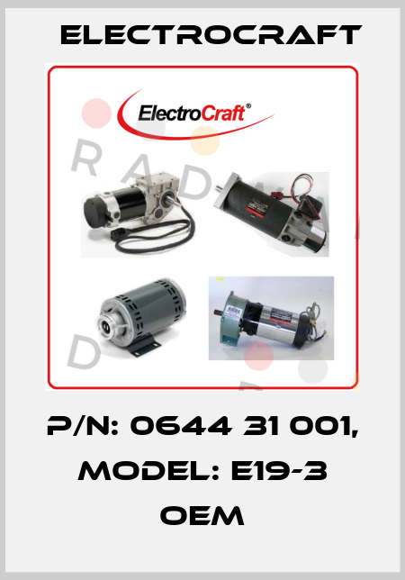 p/n: 0644 31 001, model: E19-3 OEM ElectroCraft