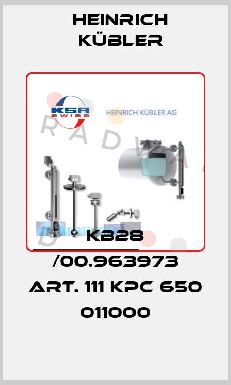 KB28 /00.963973 Art. 111 KPC 650 011000 Heinrich Kübler