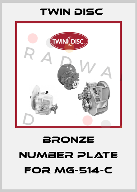 bronze number plate for MG-514-C Twin Disc