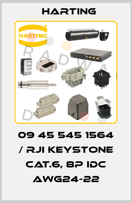 09 45 545 1564 / RJI Keystone Cat.6, 8p IDC AWG24-22 Harting