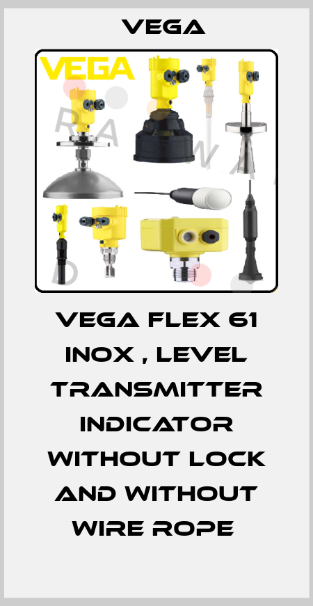 VEGA FLEX 61 INOX , LEVEL TRANSMITTER INDICATOR WITHOUT LOCK AND WITHOUT WIRE ROPE  Vega