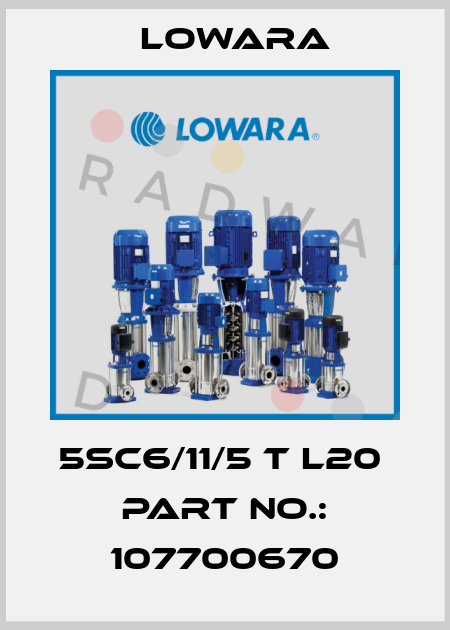 5SC6/11/5 T L20  Part No.: 107700670 Lowara