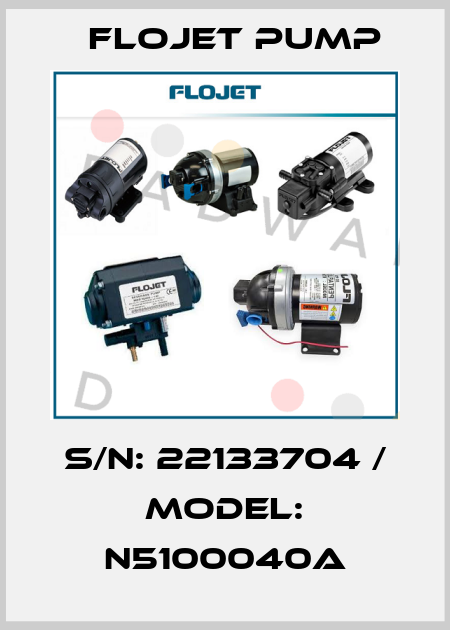 S/N: 22133704 / MODEL: N5100040A Flojet Pump