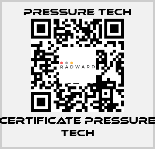 Certificate Pressure Tech Pressure Tech