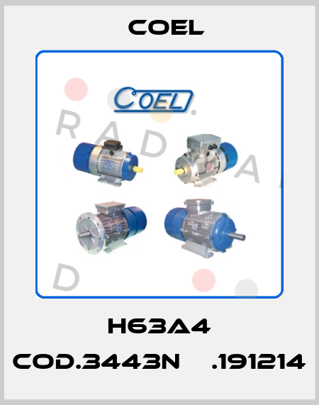 H63A4 cod.3443N　Ｎ.191214 Coel