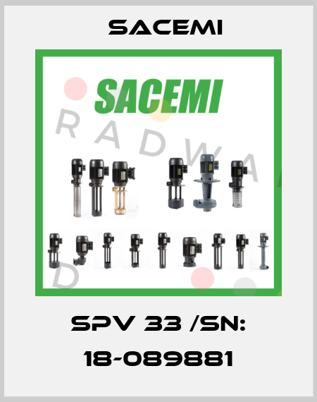 SPV 33 /SN: 18-089881 Sacemi