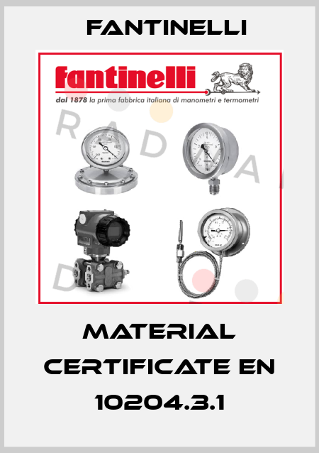 Material certificate EN 10204.3.1 Fantinelli