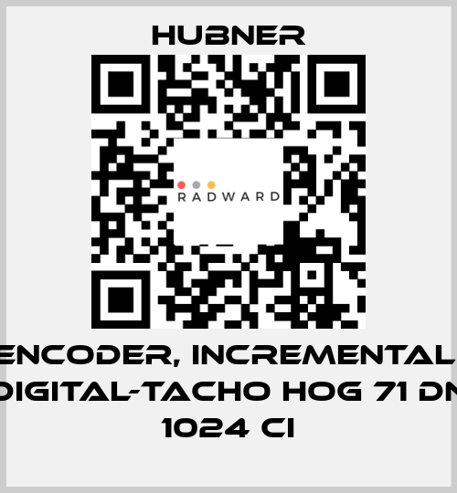 Encoder, Incremental, Digital-Tacho HOG 71 DN 1024 CI HUBNER