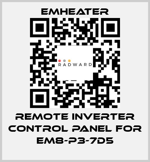 Remote inverter control panel for EM8-P3-7d5 EMHEATER