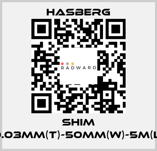 SHIM 0.03MM(T)-50MM(W)-5M(L) Hasberg