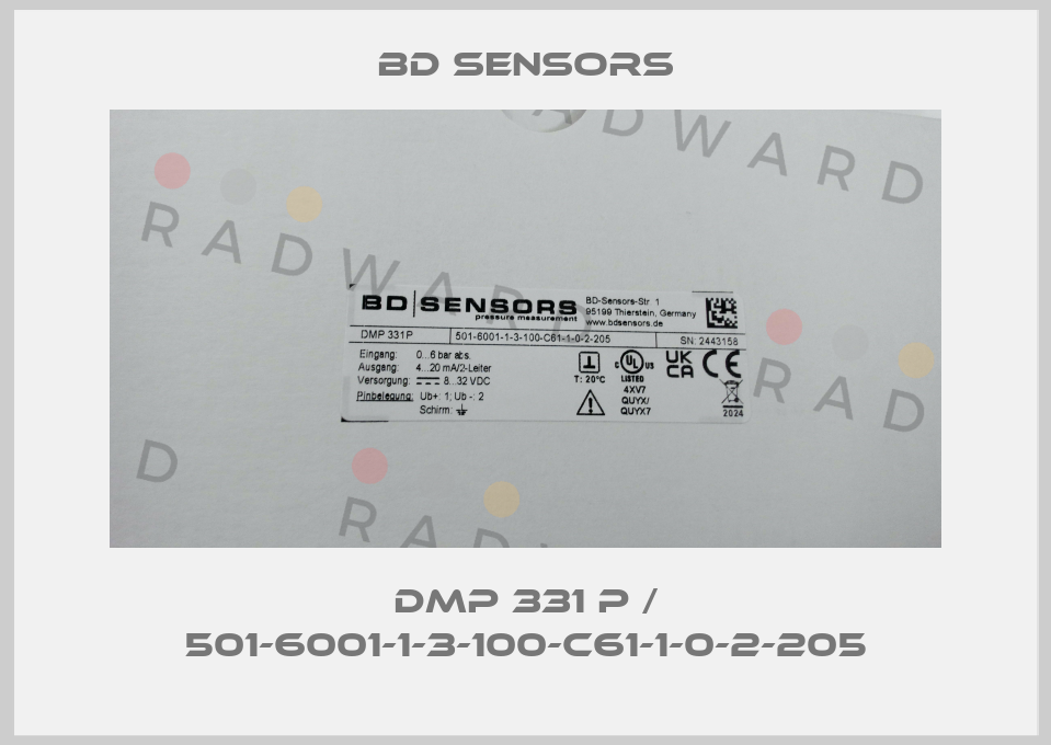DMP 331 P / 501-6001-1-3-100-C61-1-0-2-205 Bd Sensors