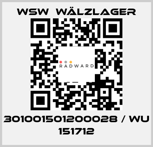 301001501200028 / WU 151712 WSW  Wälzlager
