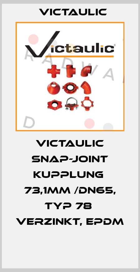 Victaulic snap-joint Kupplung  73,1mm /DN65, Typ 78  verzinkt, EPDM  Victaulic
