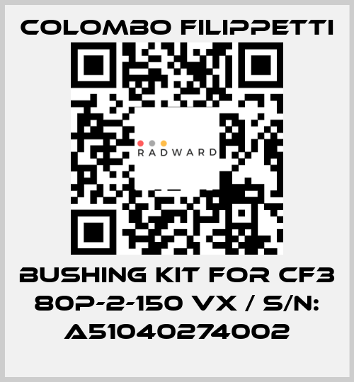 BUSHING KIT FOR CF3 80P-2-150 VX / S/N: A51040274002 Colombo Filippetti