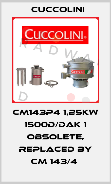 CM143P4 1,25KW 1500D/DAK 1 Obsolete, replaced by CM 143/4  Cuccolini