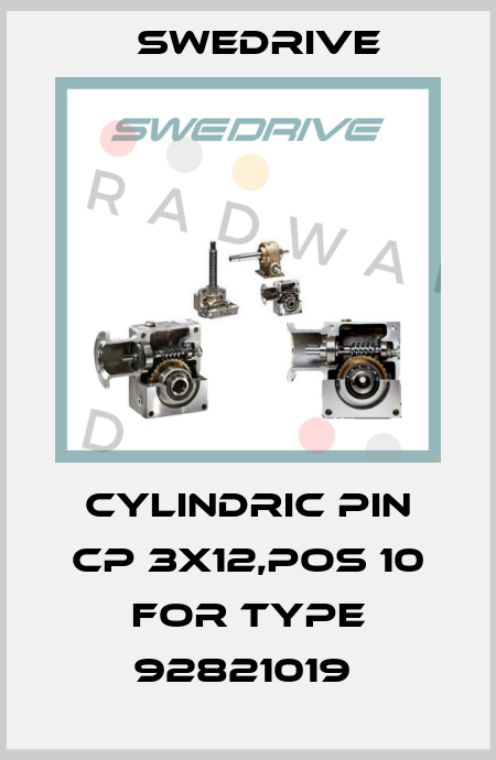 Cylindric pin CP 3x12,pos 10 for type 92821019  Swedrive