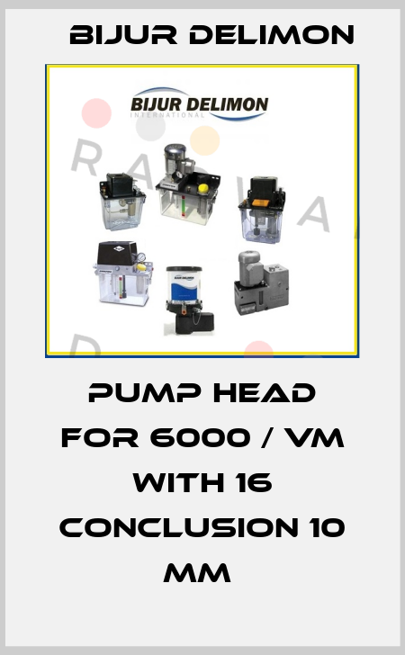 Pump head for 6000 / VM with 16 conclusion 10 mm  Bijur Delimon