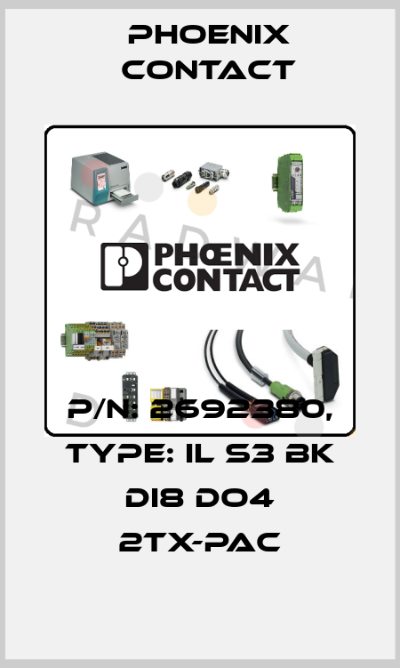P/N: 2692380, Type: IL S3 BK DI8 DO4 2TX-PAC Phoenix Contact