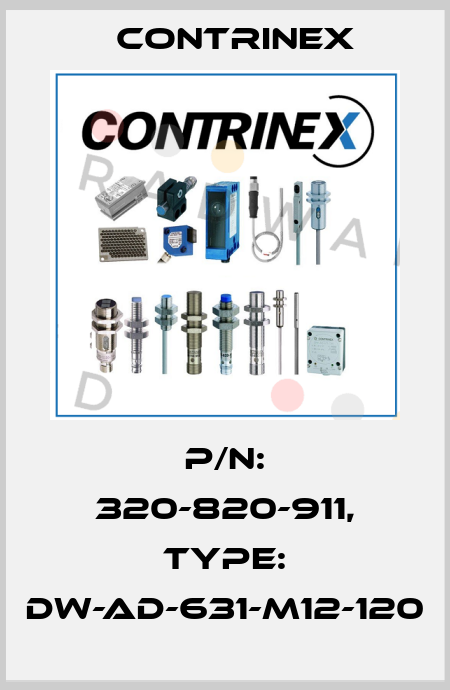 p/n: 320-820-911, Type: DW-AD-631-M12-120 Contrinex