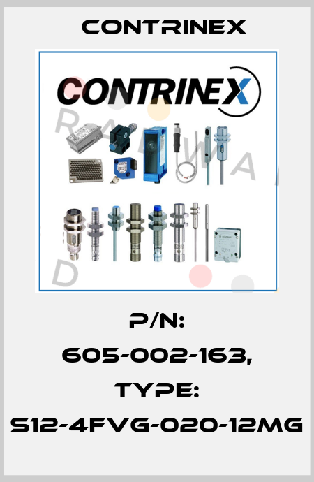 p/n: 605-002-163, Type: S12-4FVG-020-12MG Contrinex