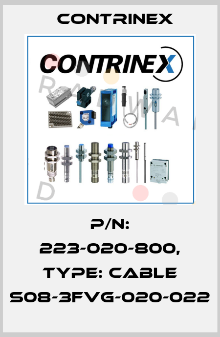 p/n: 223-020-800, Type: CABLE S08-3FVG-020-022 Contrinex
