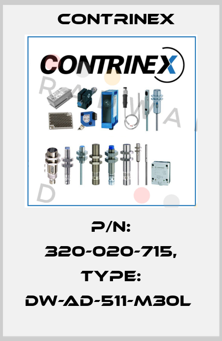 P/N: 320-020-715, Type: DW-AD-511-M30L  Contrinex
