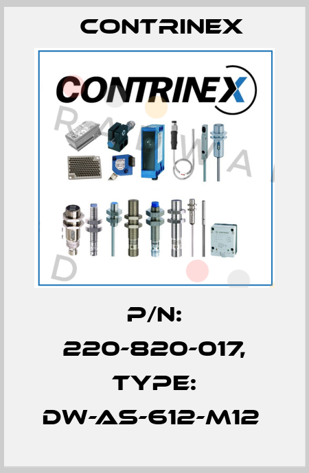 P/N: 220-820-017, Type: DW-AS-612-M12  Contrinex