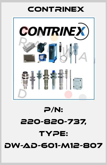 p/n: 220-820-737, Type: DW-AD-601-M12-807 Contrinex