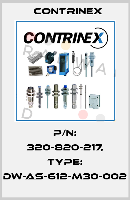 p/n: 320-820-217, Type: DW-AS-612-M30-002 Contrinex