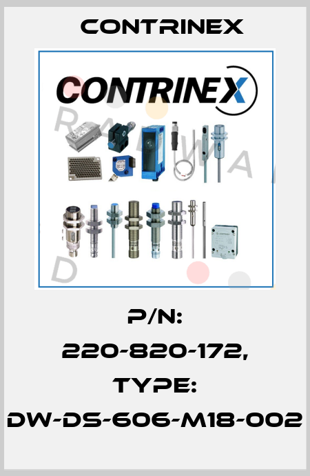 p/n: 220-820-172, Type: DW-DS-606-M18-002 Contrinex