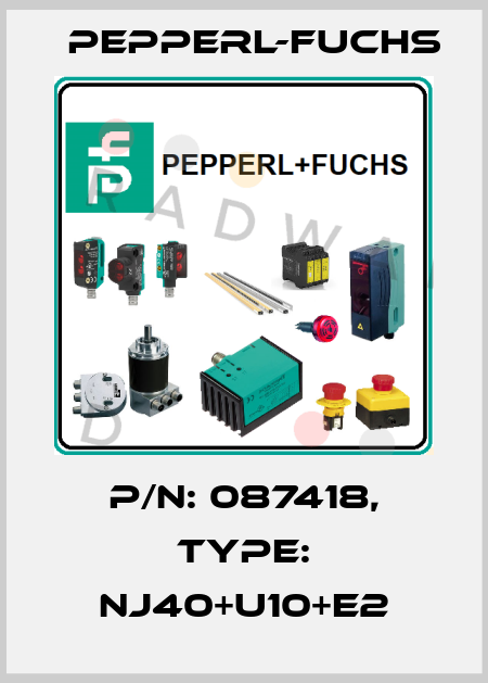 p/n: 087418, Type: NJ40+U10+E2 Pepperl-Fuchs