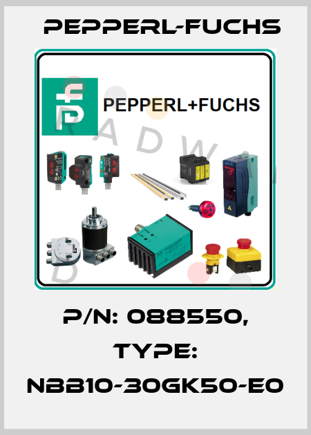 p/n: 088550, Type: NBB10-30GK50-E0 Pepperl-Fuchs