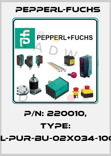p/n: 220010, Type: CBL-PUR-BU-02x034-100M Pepperl-Fuchs