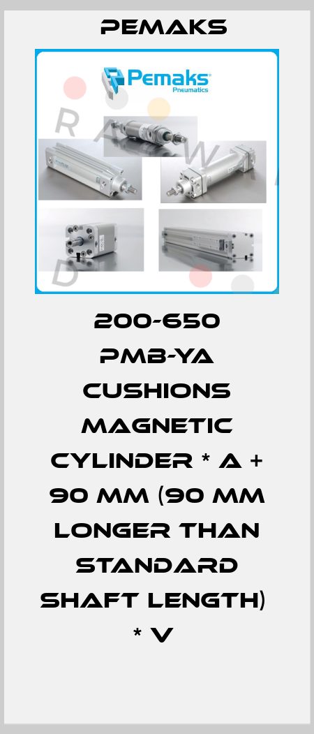 200-650 PMB-YA CUSHIONS MAGNETIC CYLINDER * A + 90 MM (90 MM LONGER THAN STANDARD SHAFT LENGTH)  * V  Pemaks