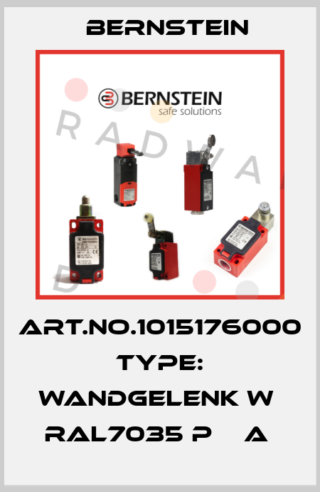 Art.No.1015176000 Type: WANDGELENK W    RAL7035 P    A  Bernstein