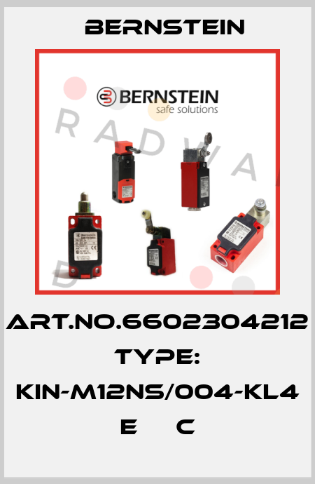 Art.No.6602304212 Type: KIN-M12NS/004-KL4      E     C Bernstein