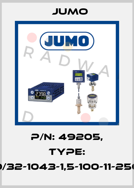 p/n: 49205, Type: 901250/32-1043-1,5-100-11-2500/000 Jumo