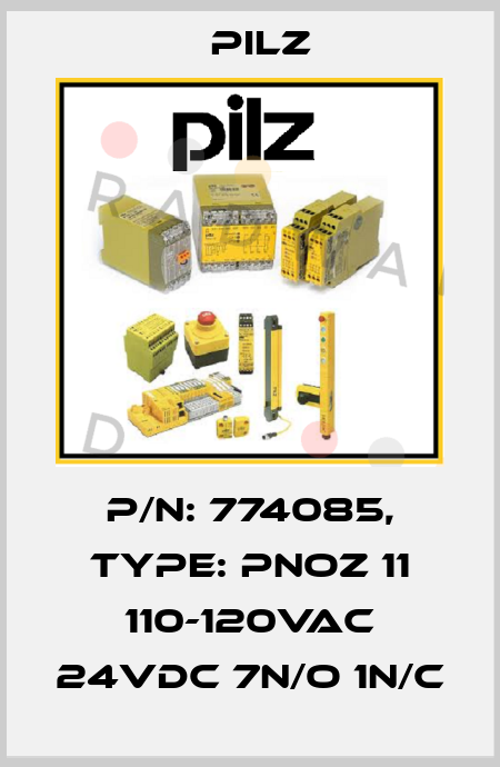 p/n: 774085, Type: PNOZ 11 110-120VAC 24VDC 7n/o 1n/c Pilz
