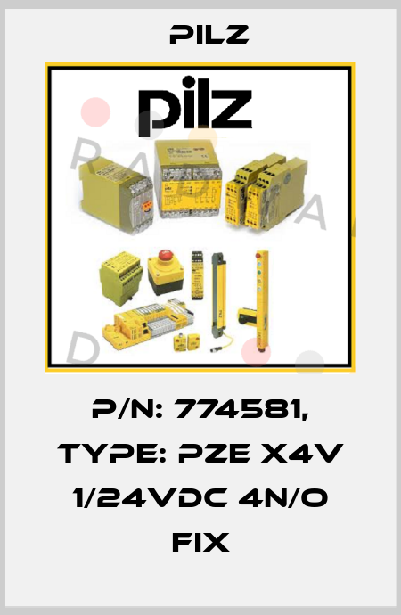 p/n: 774581, Type: PZE X4V 1/24VDC 4n/o fix Pilz