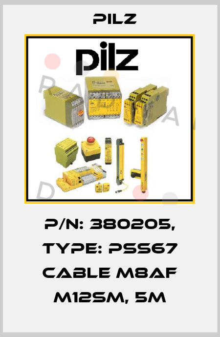 p/n: 380205, Type: PSS67 Cable M8af M12sm, 5m Pilz