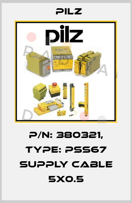 p/n: 380321, Type: PSS67 Supply cable 5x0.5 Pilz