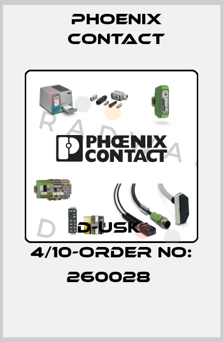 D-USK  4/10-ORDER NO: 260028  Phoenix Contact