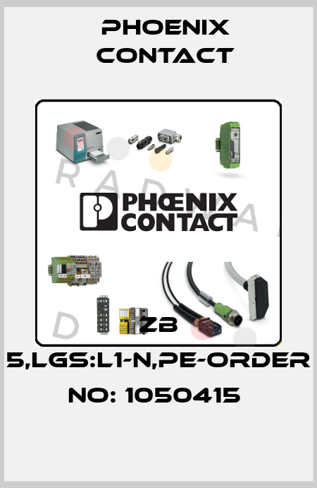 ZB 5,LGS:L1-N,PE-ORDER NO: 1050415  Phoenix Contact